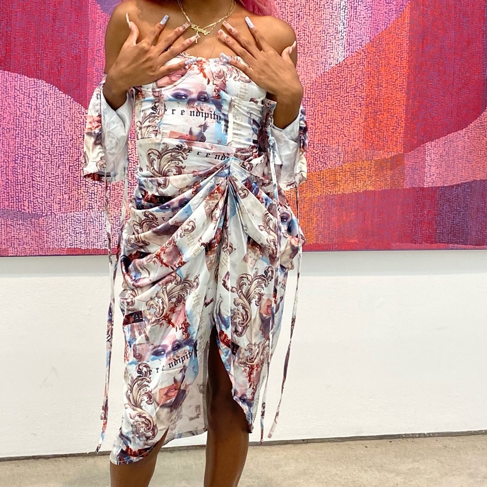 Renaissance print dress
